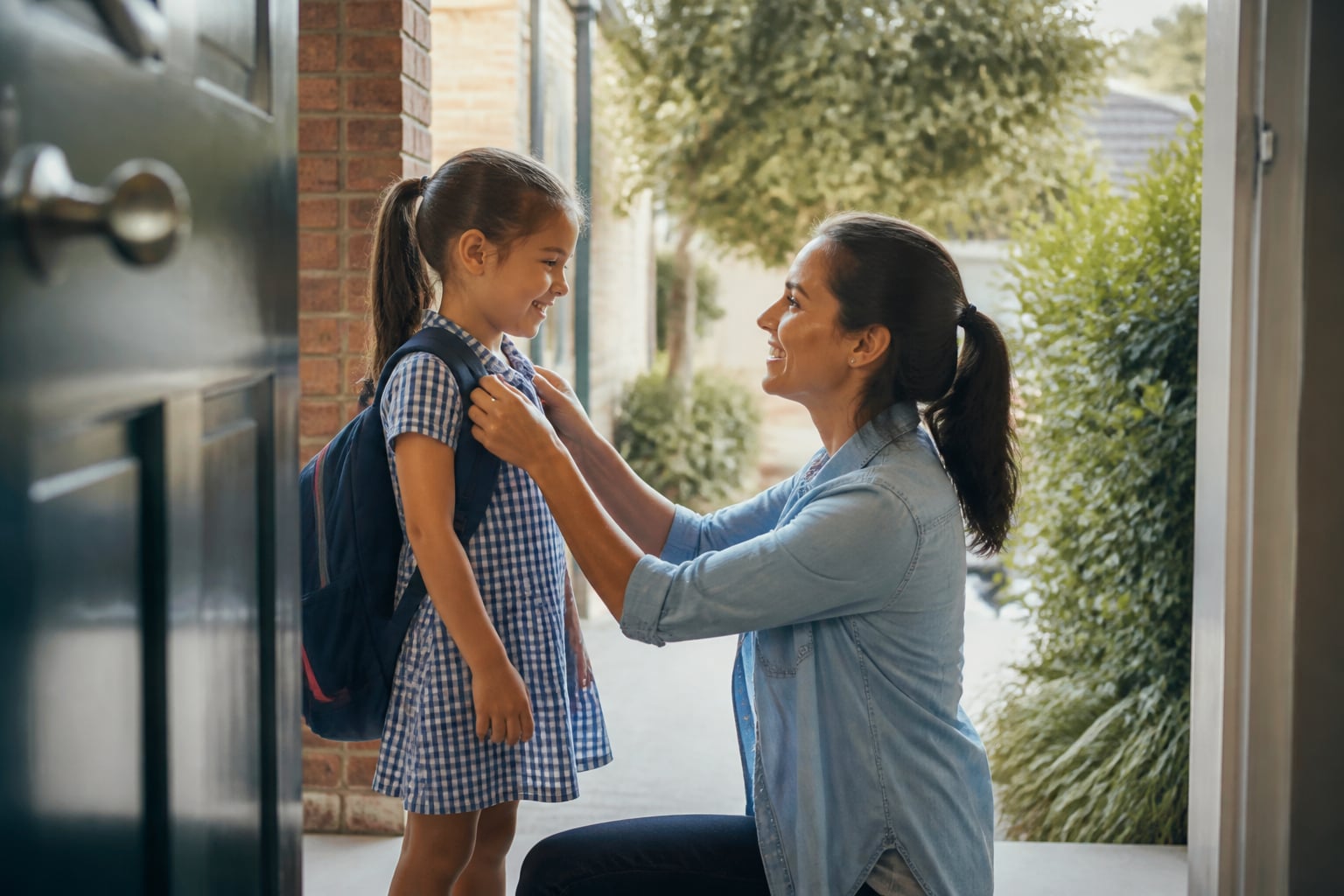 Parent and child in a warm domestic moment — child visa pathways